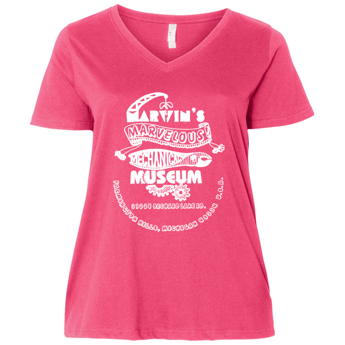 3807  Ladies' Curvy V-Neck T-Shirt