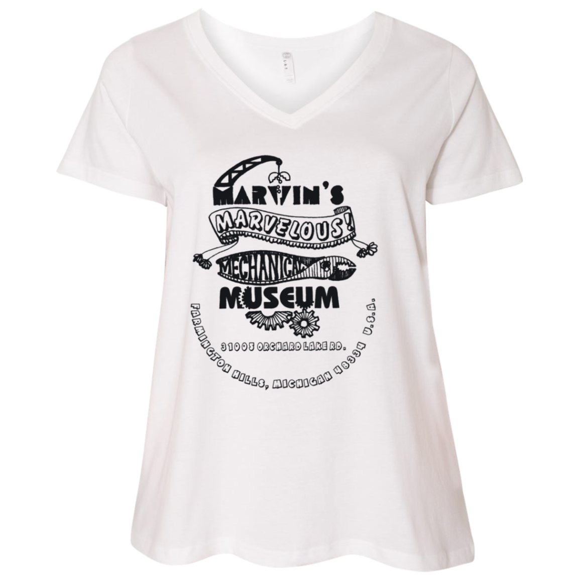 3807  Ladies' Curvy V-Neck T-Shirt