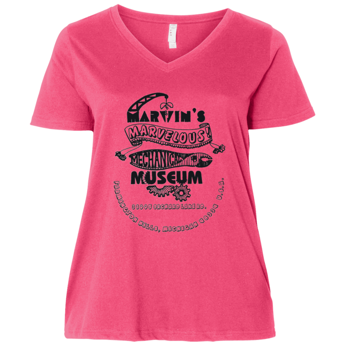 3807  Ladies' Curvy V-Neck T-Shirt