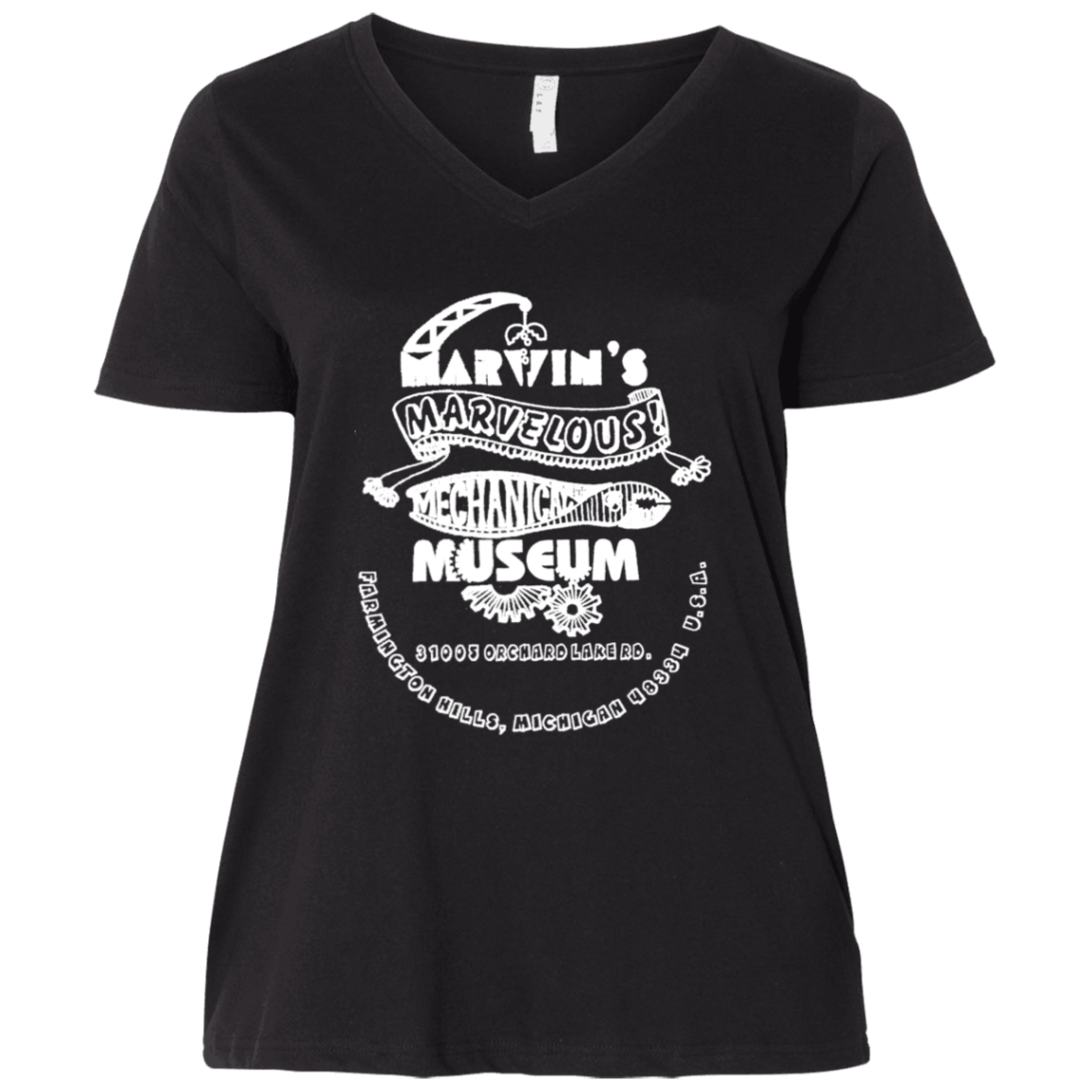 3807  Ladies' Curvy V-Neck T-Shirt