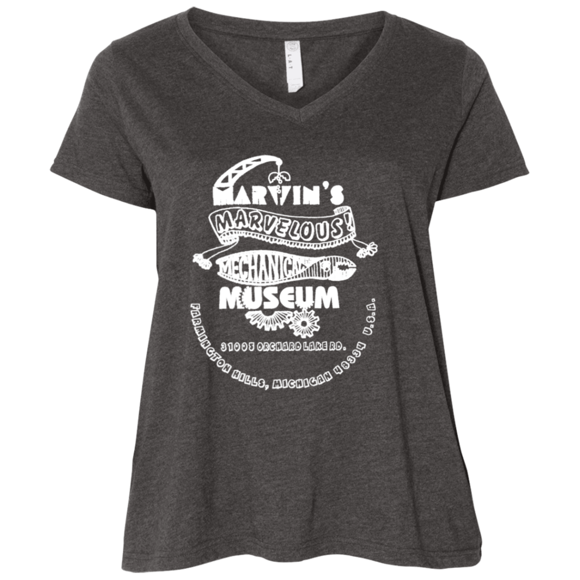 3807  Ladies' Curvy V-Neck T-Shirt